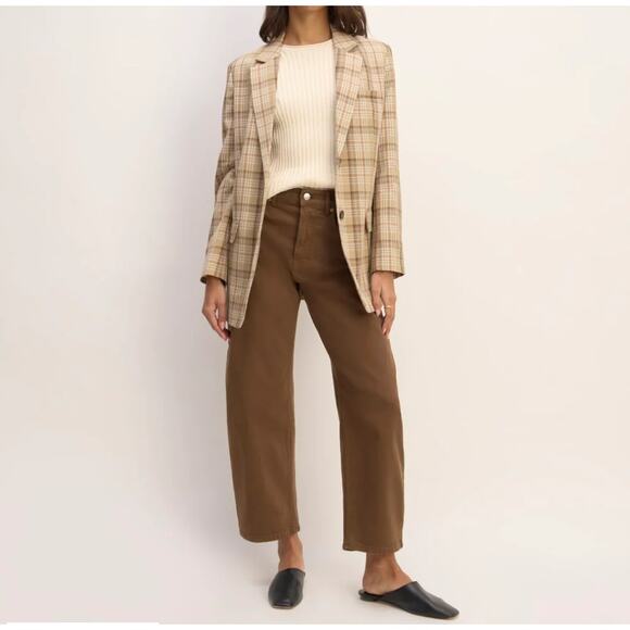 NWOT Everlane Way High Curve Ankle Barrel Jeans Cocoa Brown Sz 29 R - Picture 1 of 7